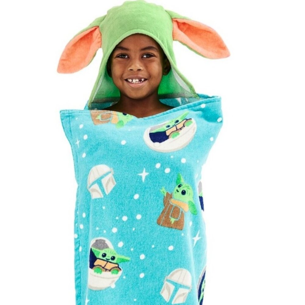 Star Wars The Mandalorian Grogu Hooded Bath Wrap by The Big One 25x50 NWT